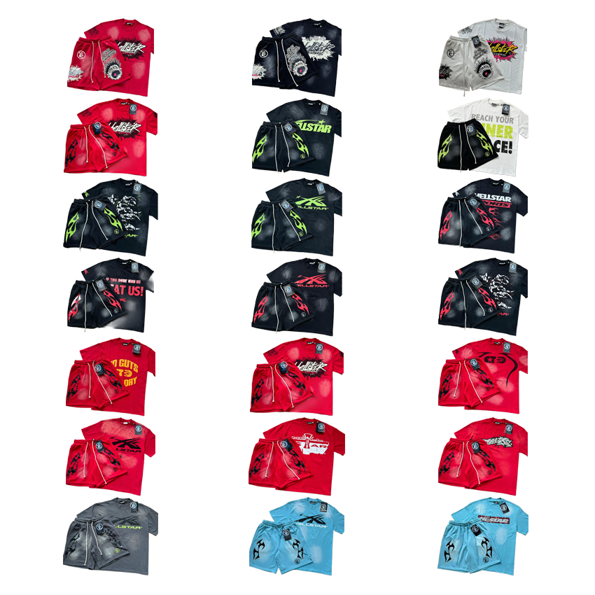 Hellstar Graphic Print Streetwear Matching Set Multicolor