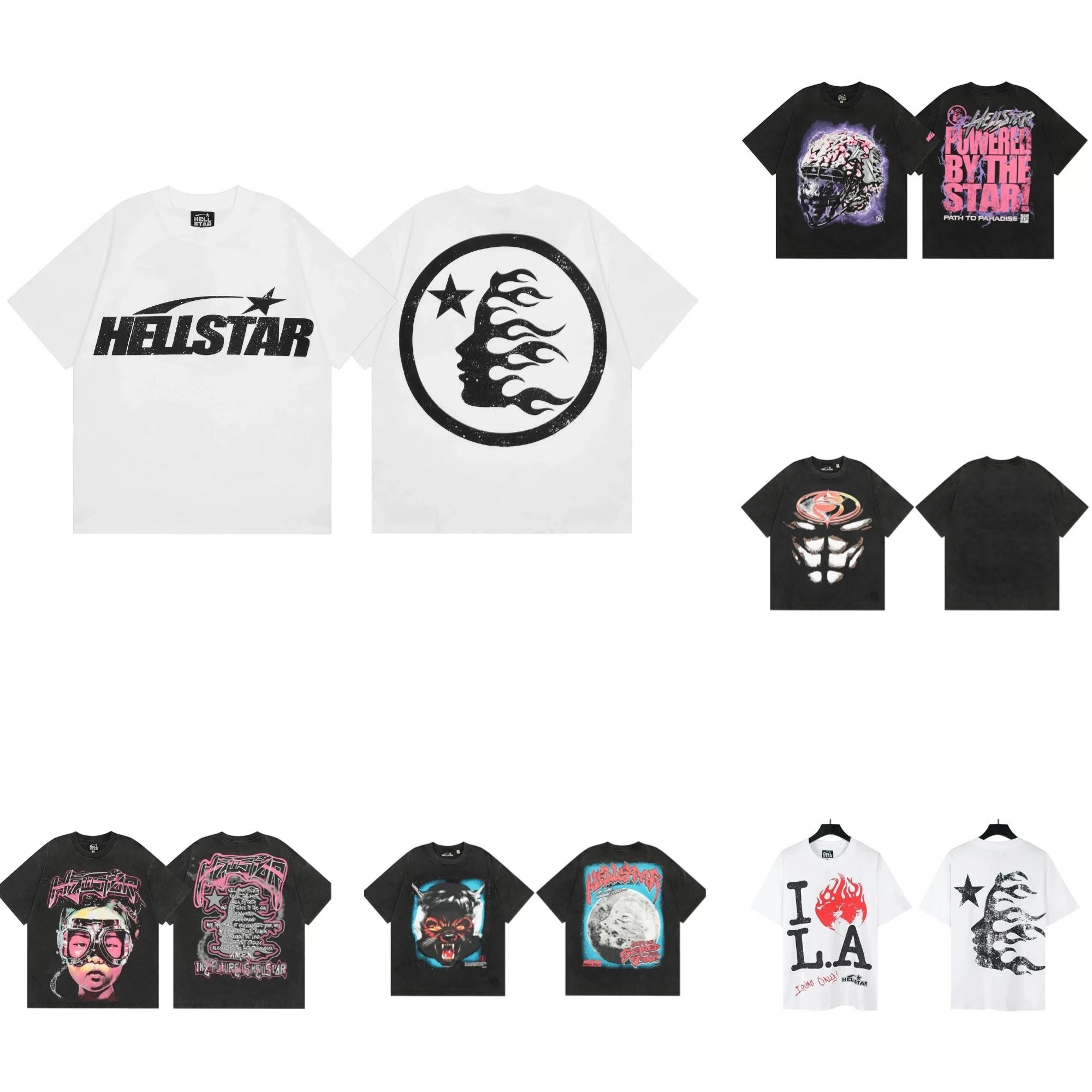 Hellstar Graphic Print Streetwear T-Shirt Multicolor