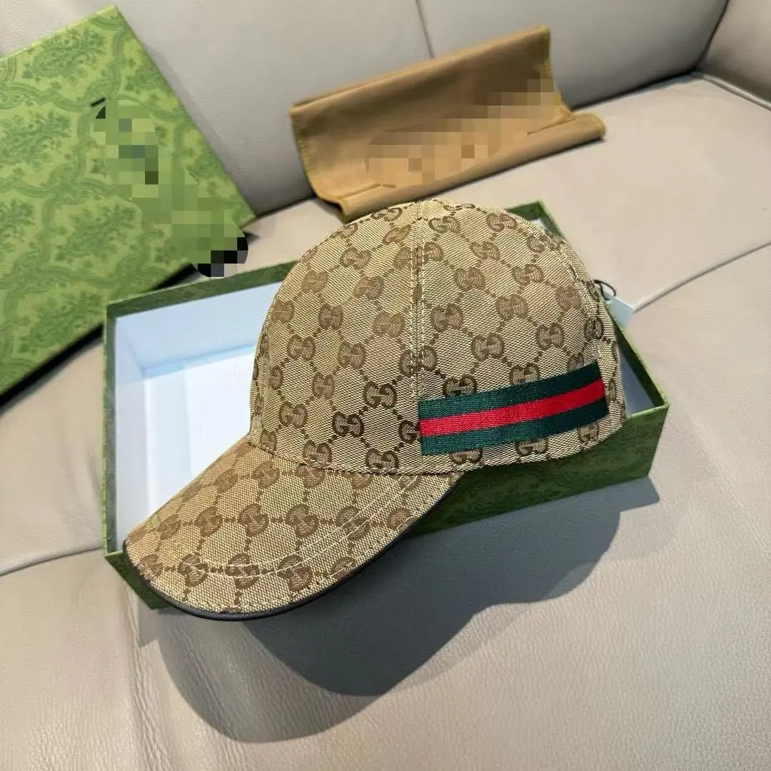 Gucci Original GG Canvas Baseball Cap Web Stripe Headwear Beige