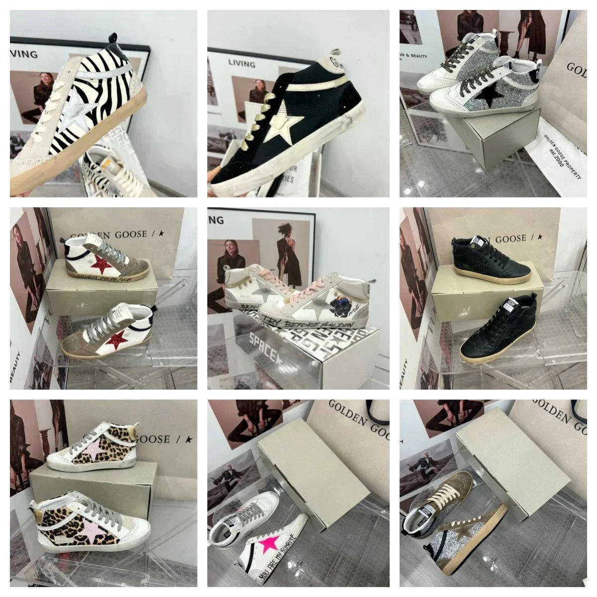 Golden Goose Mid Star Distressed Sneakers Multicolor