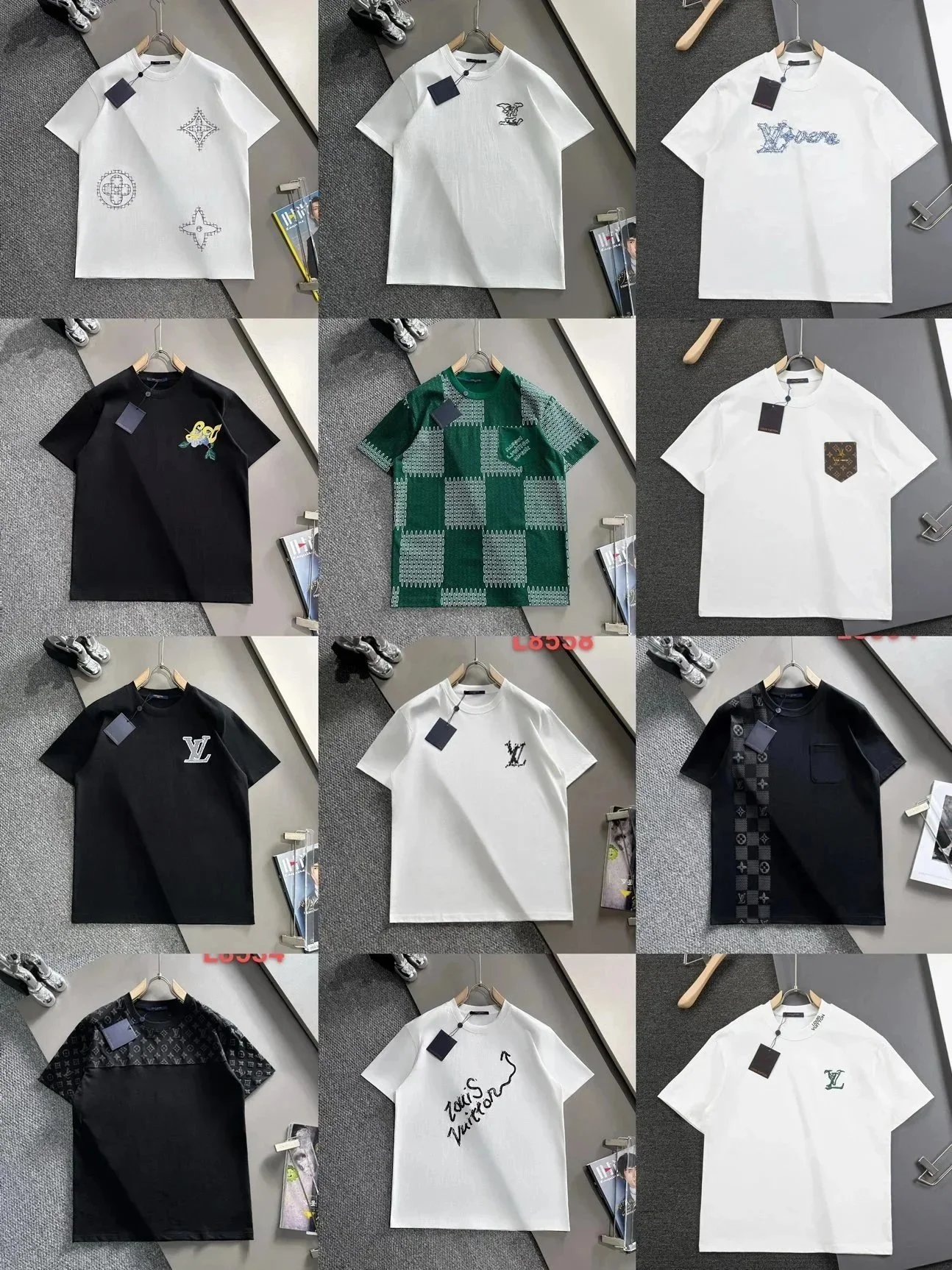 Louis Vuitton LV Graphic Cotton T-Shirt Collection Casual White and Black