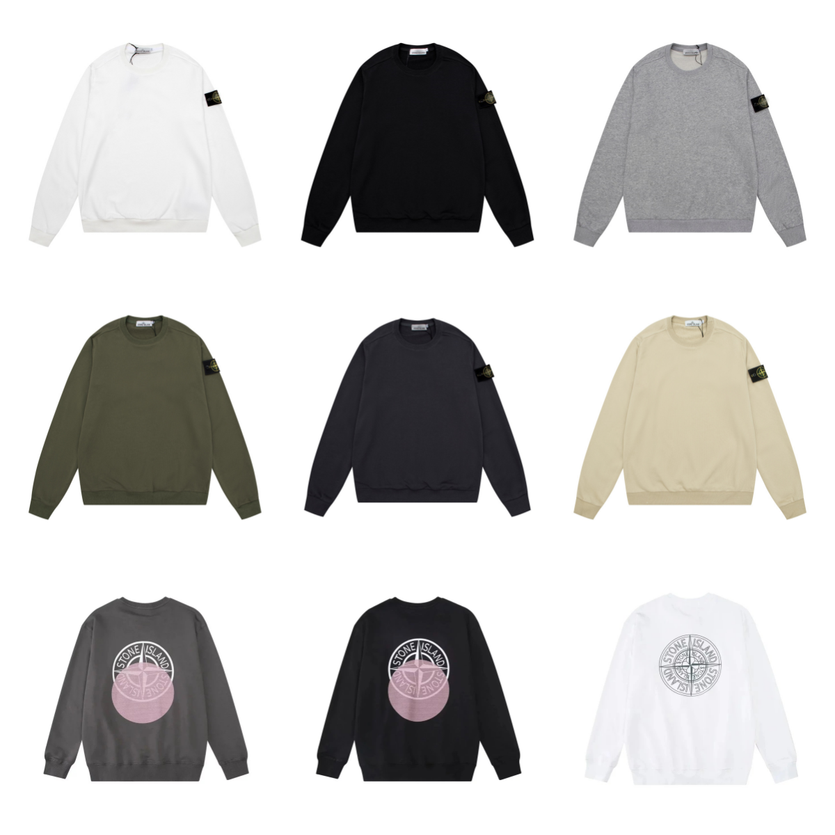 Stone Island Compass Patch Crewneck Sweatshirt Multicolor