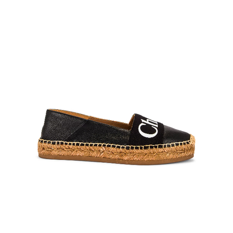 Chloe Lauren Casual Espadrilles Flats Black