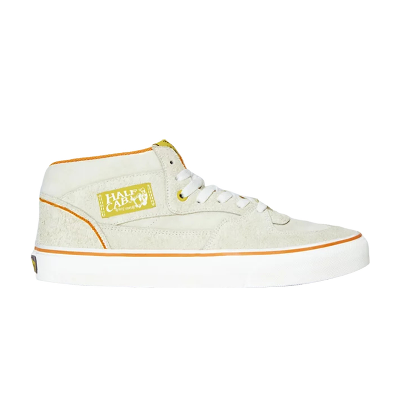 Vans Half Cab Suede Skate Sneakers White and Orange