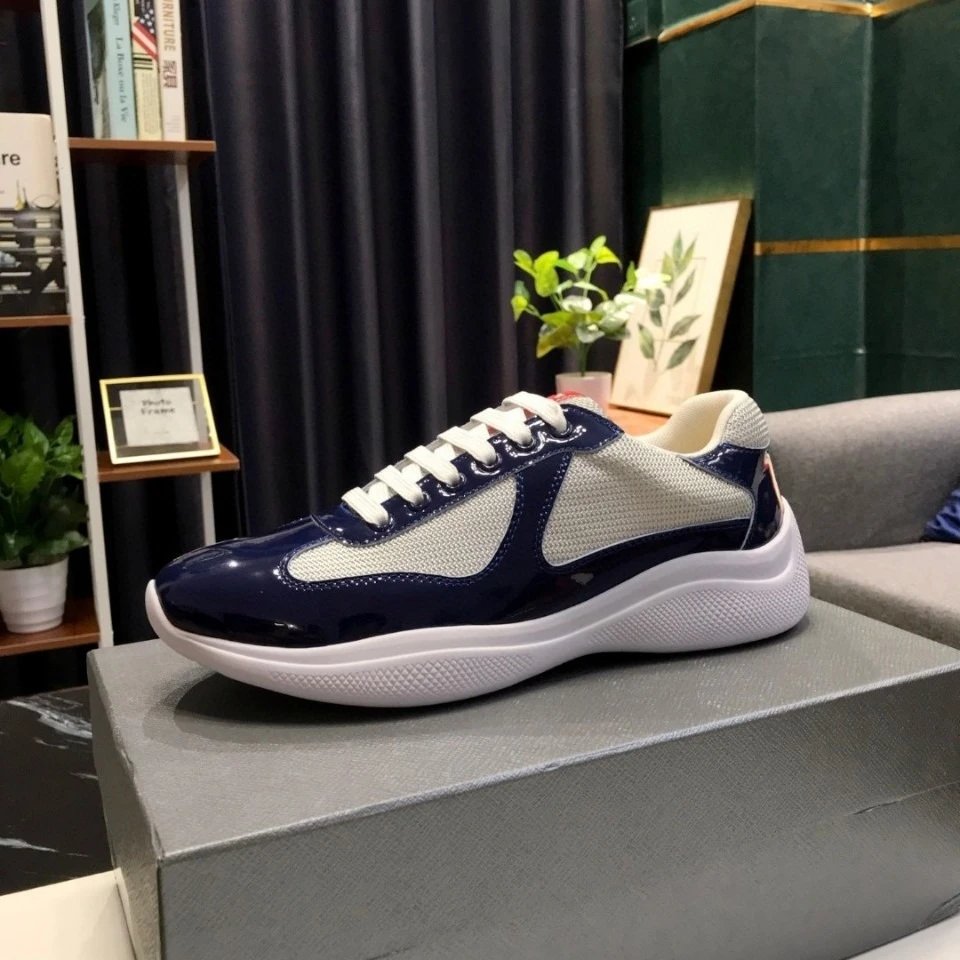 Prada America's Cup chunky low top sneakers blue and white
