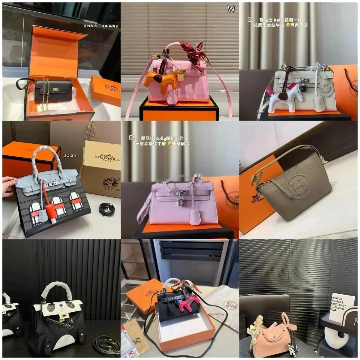 Hermes Kelly Iconic Leather Handbag Multicolor