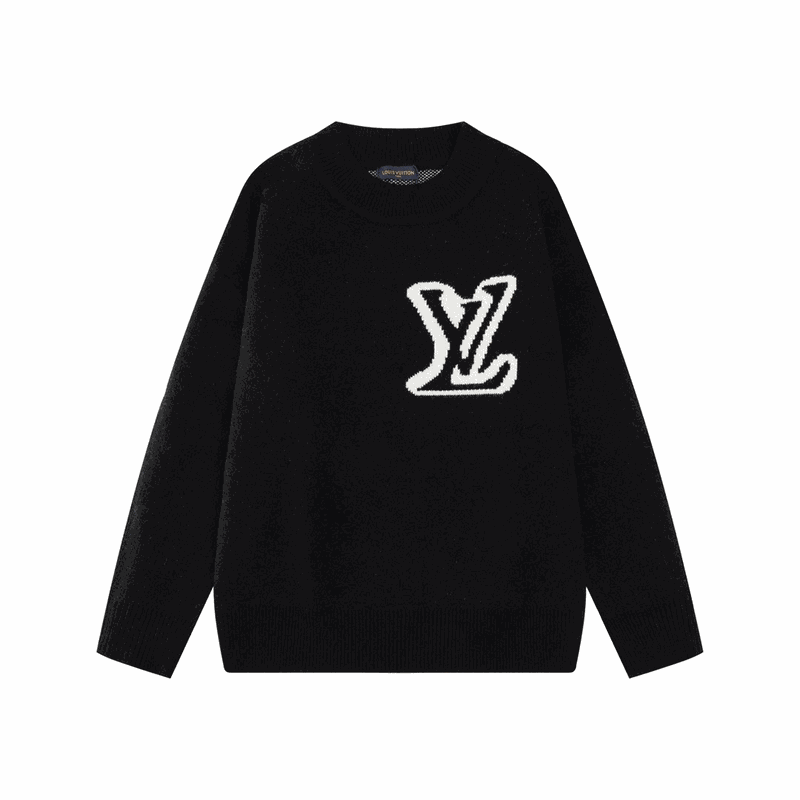 Louis Vuitton LV Intarsia Knit Crewneck Sweater Black