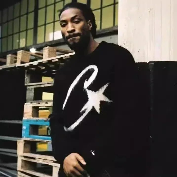 Corteiz Alcatraz Star Graphic Streetwear Sweatshirt Black