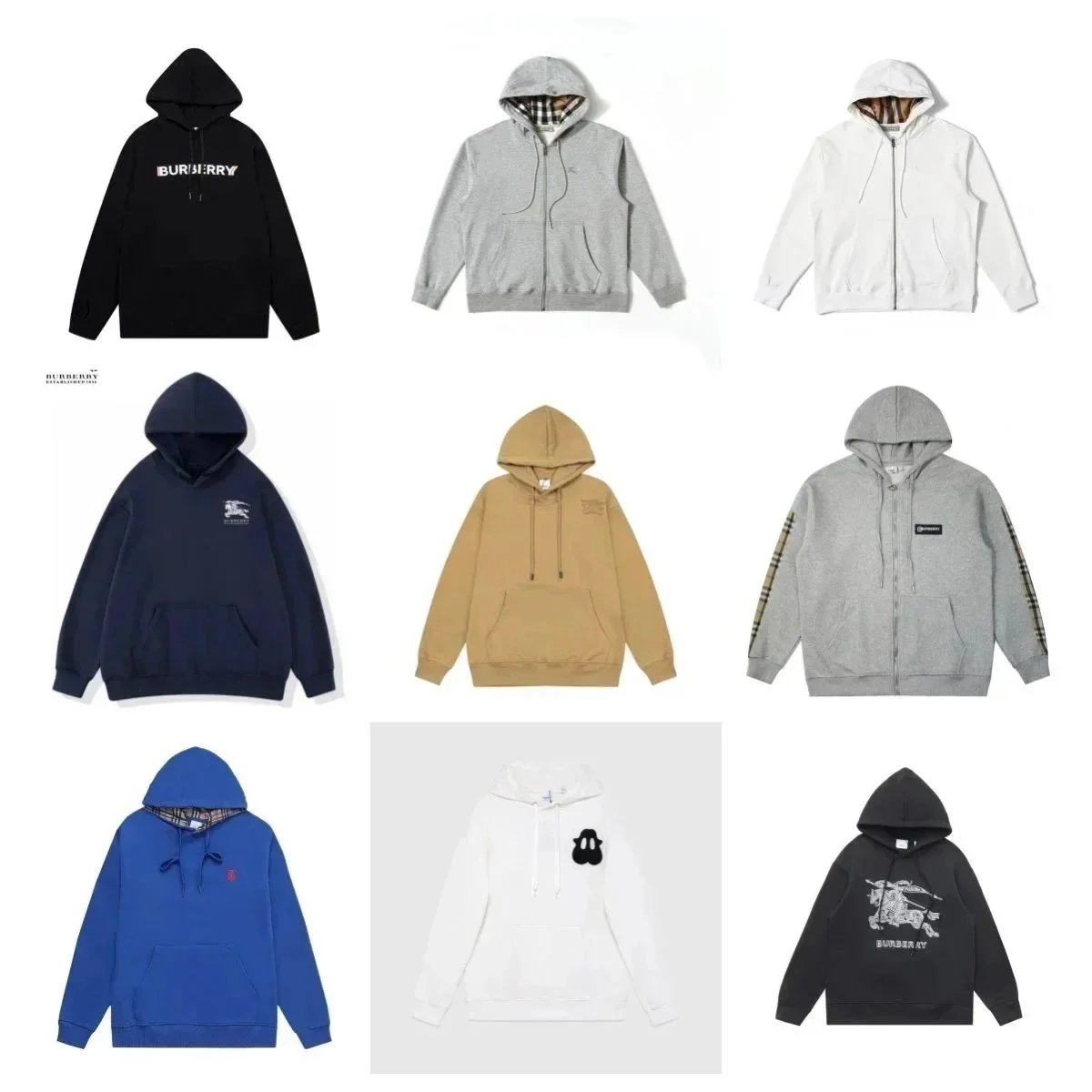 Burberry Check Print Casual Hoodie Collection Multicolor