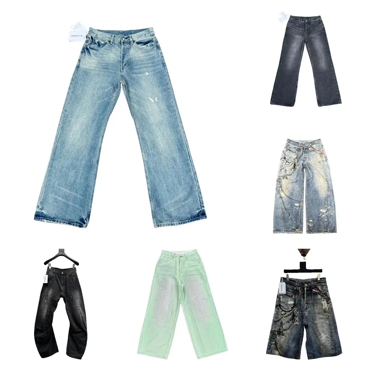 Acne Studios Wide Leg Denim Jeans Casual Pants Blue