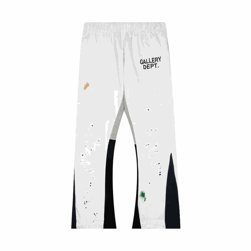 Gallery Dept. La Flare Paint Splatter Distressed Joggers White