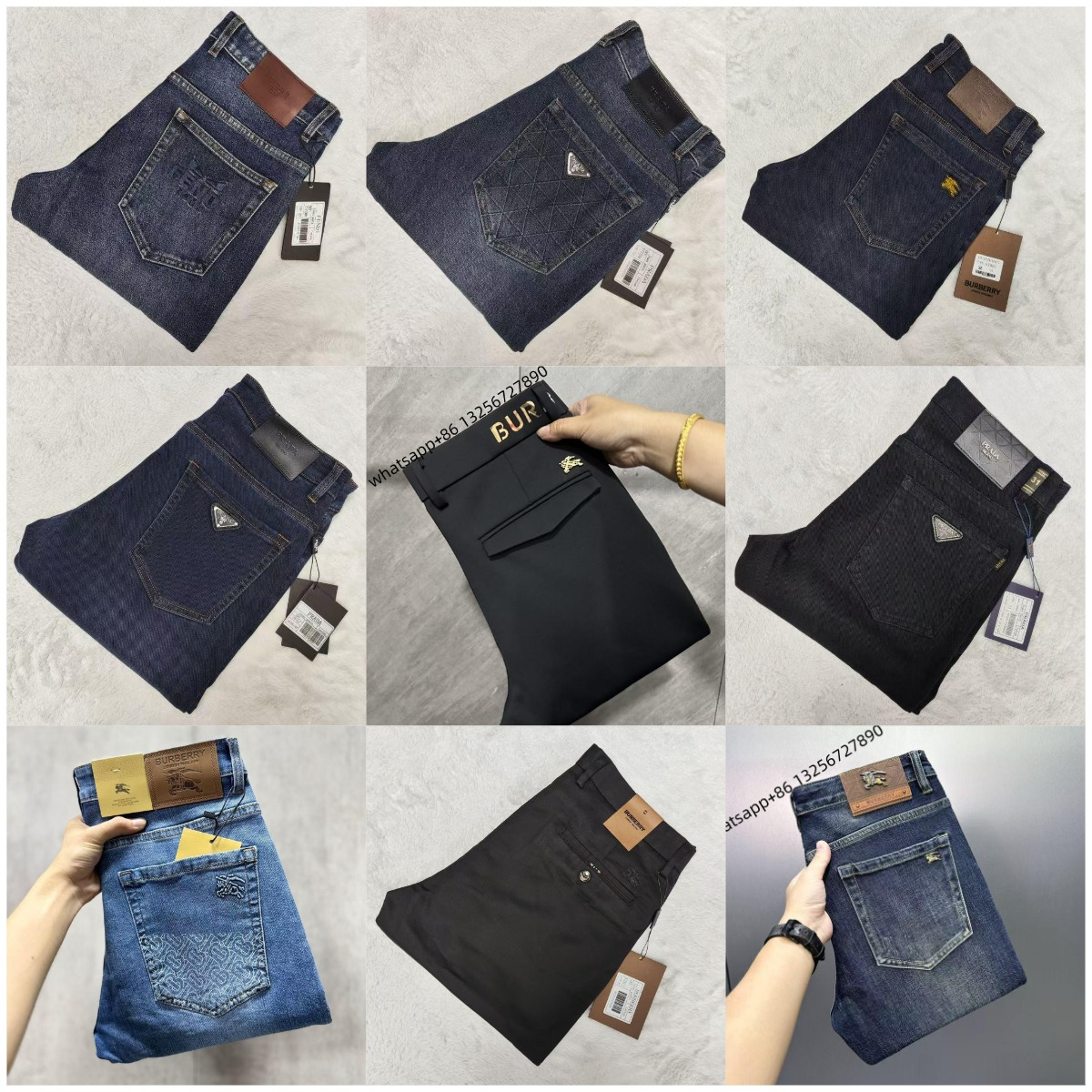 Design Designer Denim Jeans Casual Pants Multicolor