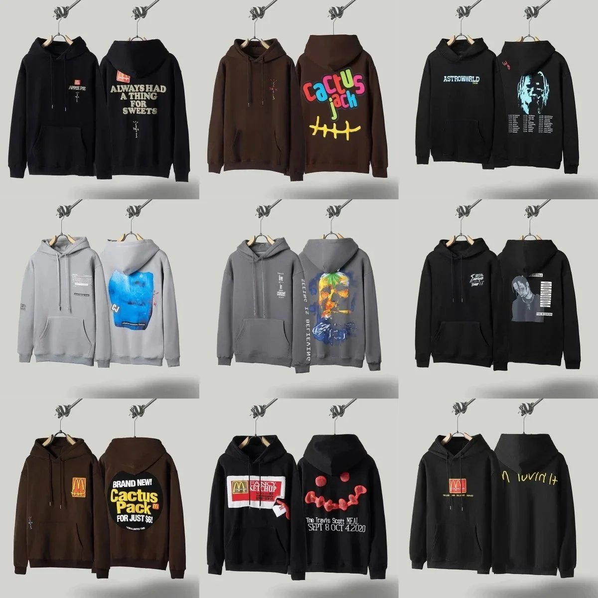 Travis Scott Cactus Jack Graphic Streetwear Hoodie Multicolor
