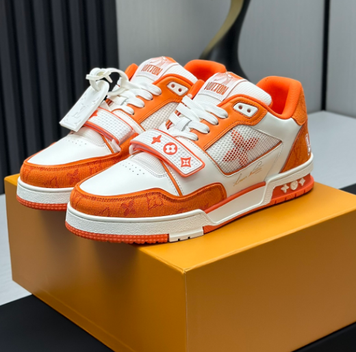 Louis Vuitton LV Trainer Chunky Sneakers White and Orange