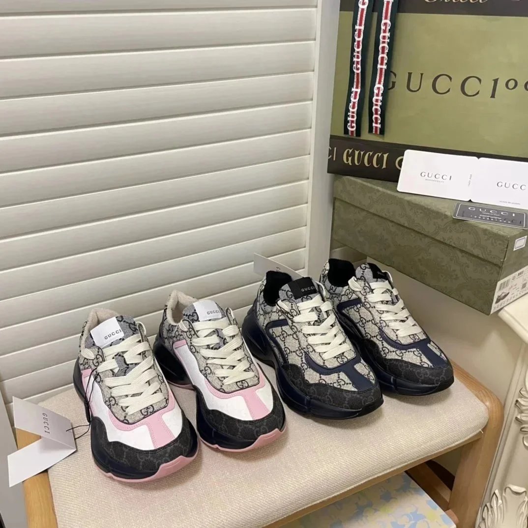 Gucci Rhyton chunky sneakers with monogram canvas and leather details Multicolor