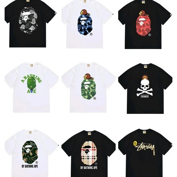A Bathing Ape BAPE Graphic Print Oversized Tee Multicolor