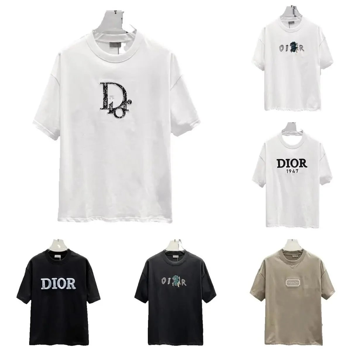 Dior Graphic Print Cotton T-Shirt White and Black