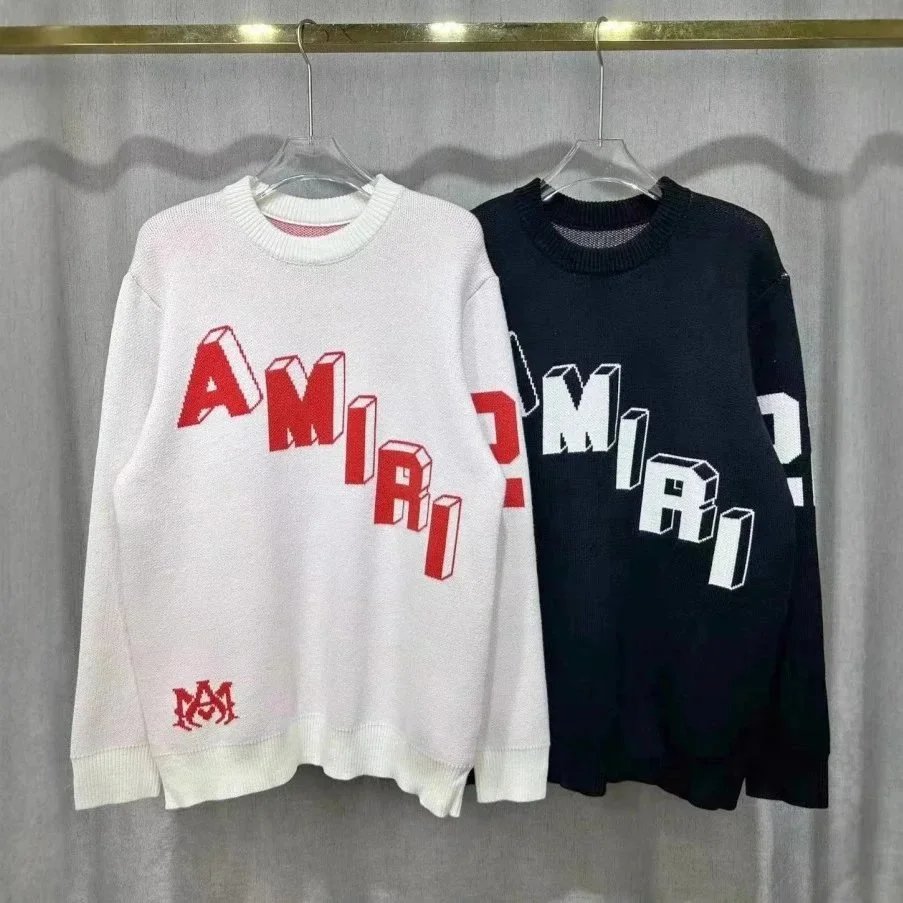 Amiri 3D Lettering Knit Sweater Graphic Streetwear Multicolor