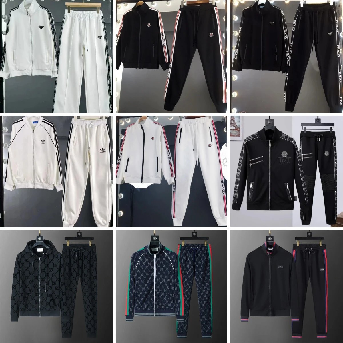Gucci GG Monogram Casual Tracksuit Set Black