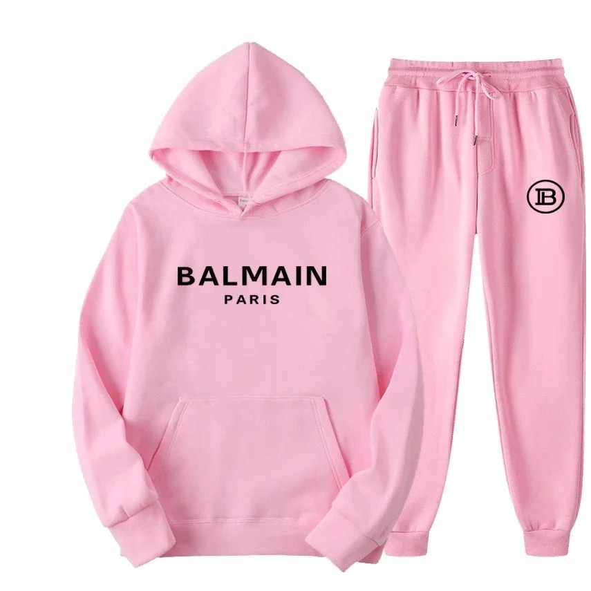 Balmain Paris Print Matching Set Tracksuit Set Pink