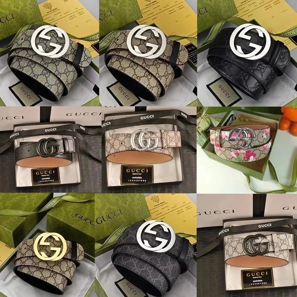 Gucci Interlocking G Classic Leather Belt Multicolor