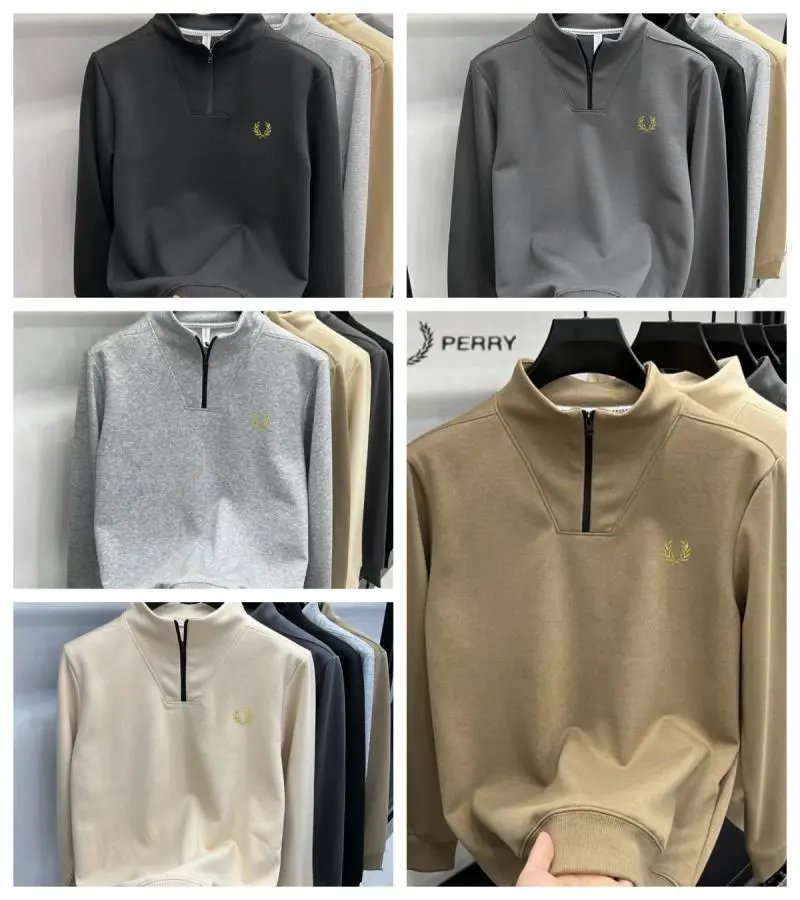 Fred Perry Quarter Zip Casual Sweatshirt Multicolor