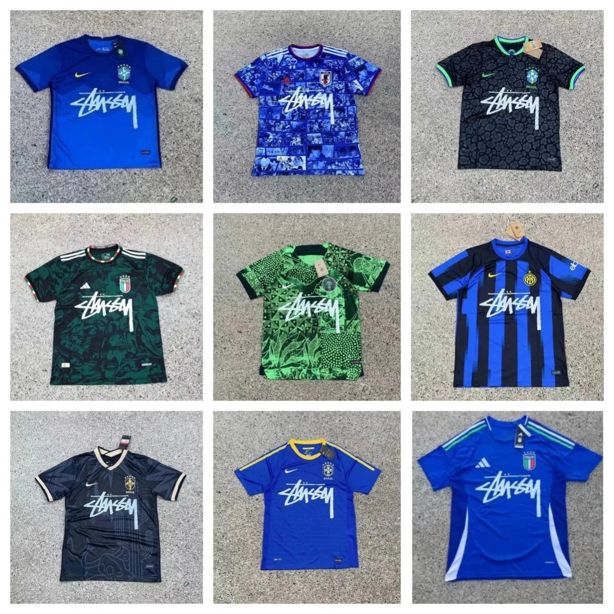 Stussy Graphic Soccer Jersey Streetwear Football Jersey Multicolor