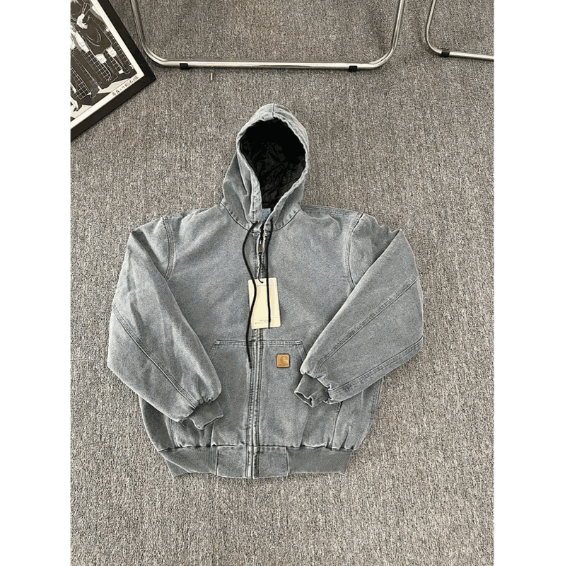 Carhartt Active Vintage Washed Zip-Up Jacket Gray