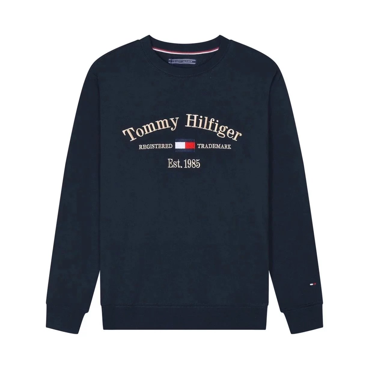 Tommy Hilfiger Registered Trademark Est. 1985 Graphic Crewneck Sweatshirt Navy