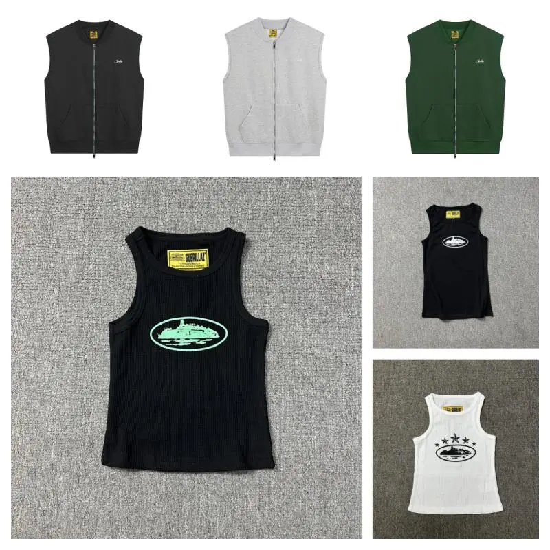 Guerillaz Graphic Ribbed Tank Top Black and White