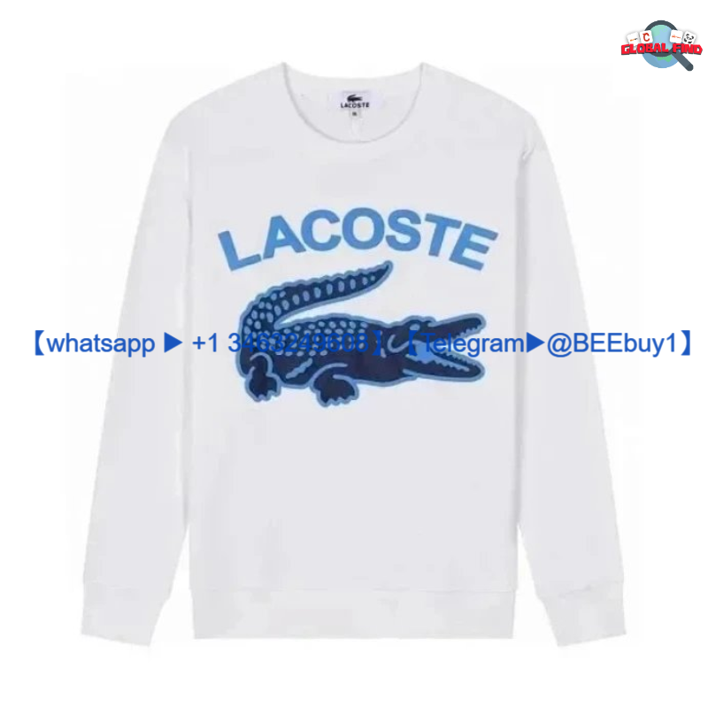 Lacoste Graphic Print Crewneck Sweatshirt White