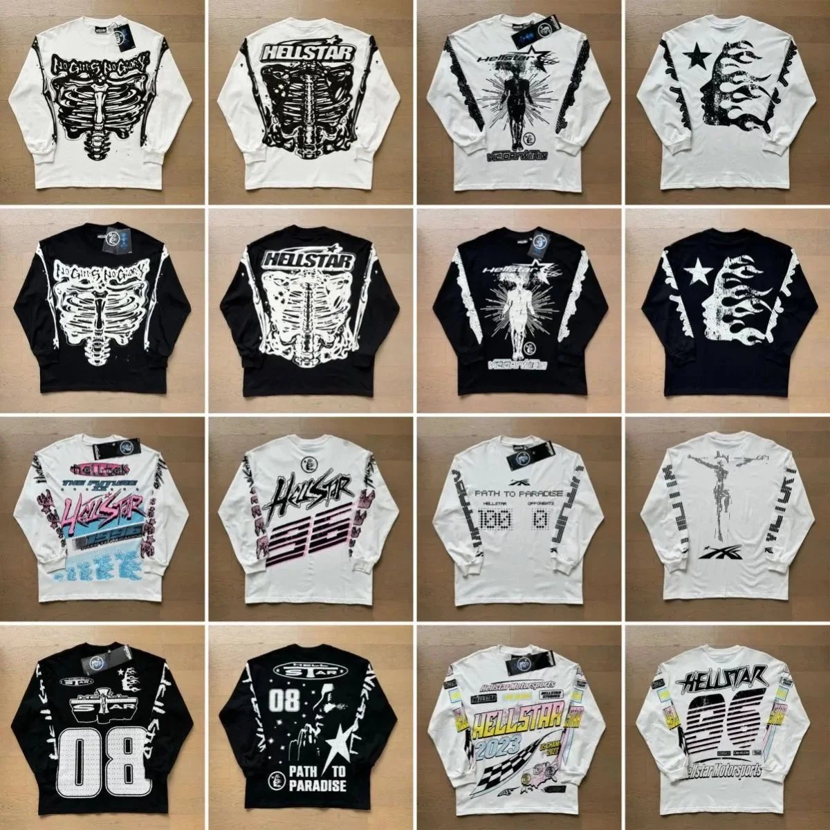 Hellstar Graphic Long Sleeve Streetwear T-Shirt Multicolor