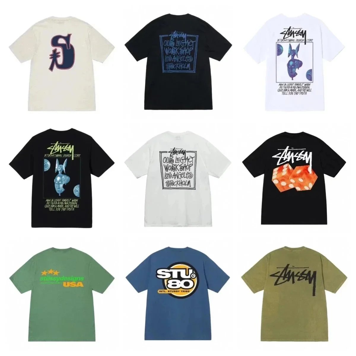 Stussy Graphic Print Streetwear T-Shirt Multicolor