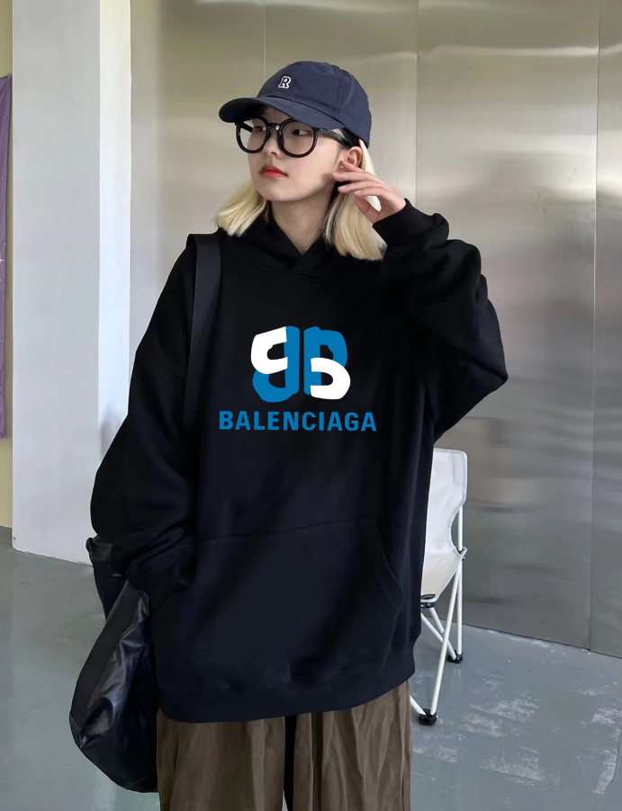 BB Logo Graphic Pullover Hoodie - Black