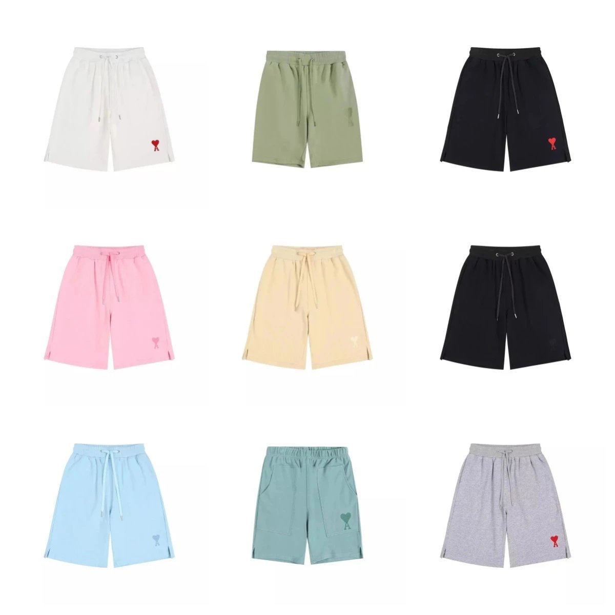 Love embroidered shorts ins men's and women's casual loose