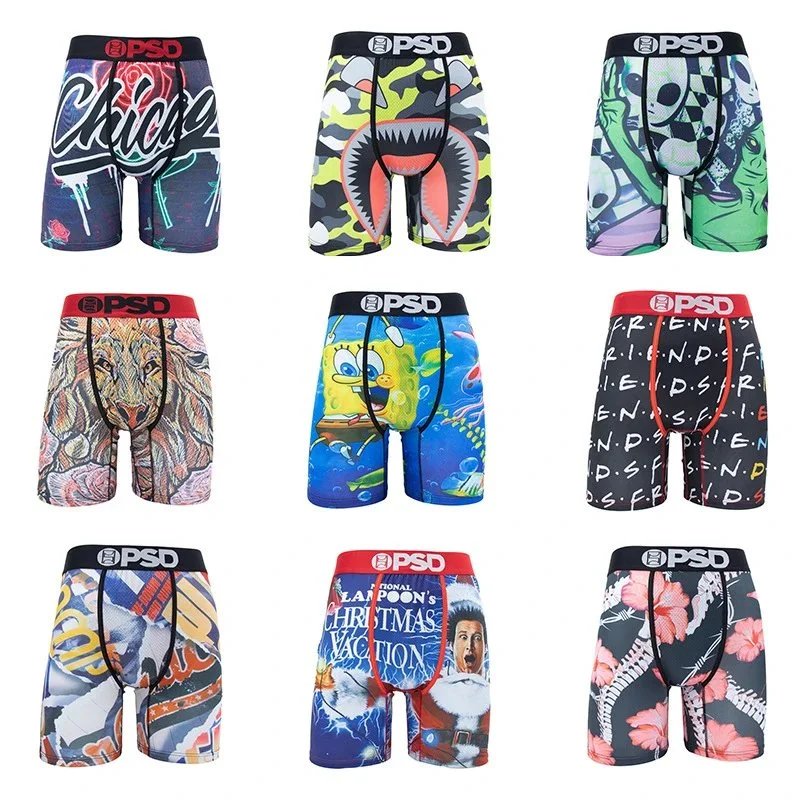 US 1 Brand Men's Sports Printed Boxers Cross Border Cartoon Boxers-SQ 002 5 B(close-fitting clothes do not return or change)（PSDDK）