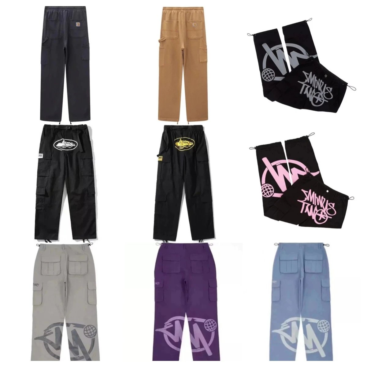 Cross-border American-style Multi-pocket Printed Overalls Men's 1 Brand Loose Straight All-match Casual Pants-005